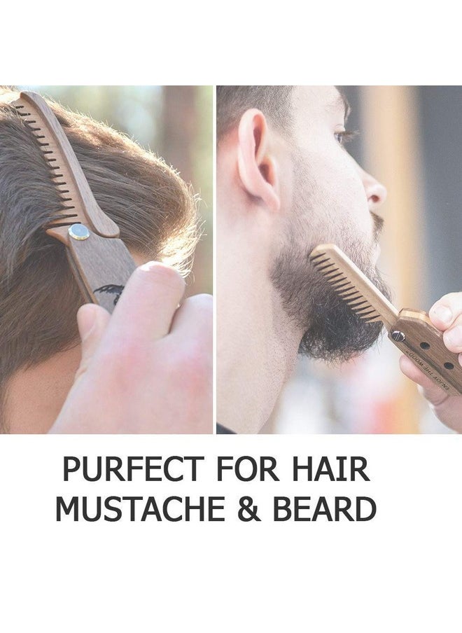 Beard Comb For Men Pocket Folding Combs For Mustache & Hair Travel Natural Wooden Comb With Real Man Engraving Perfect For Use W/Beard Balm Oil (Wavy Viking) Light Brown - pzsku/Z74330C164B76D2DE650CZ/45/_/1721904051/179a51c8-868f-466f-add2-f165e1373e53