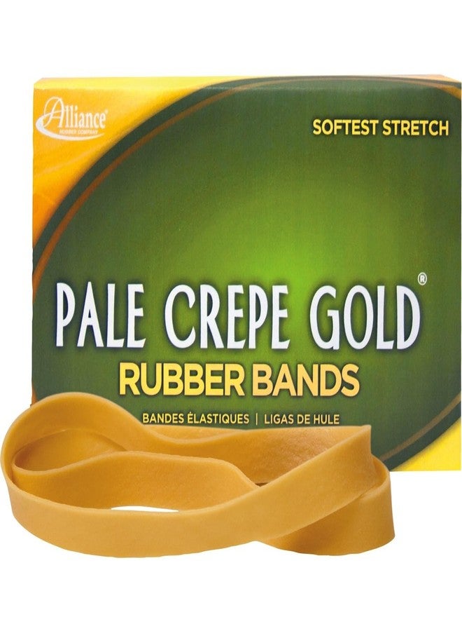 Alliance Rubber 21075 Pale Crepe Gold Rubber Bands Size #107, 1 lb Box Contains Approx. 60 Bands (7" x 5/8", Golden Crepe) - Image 1