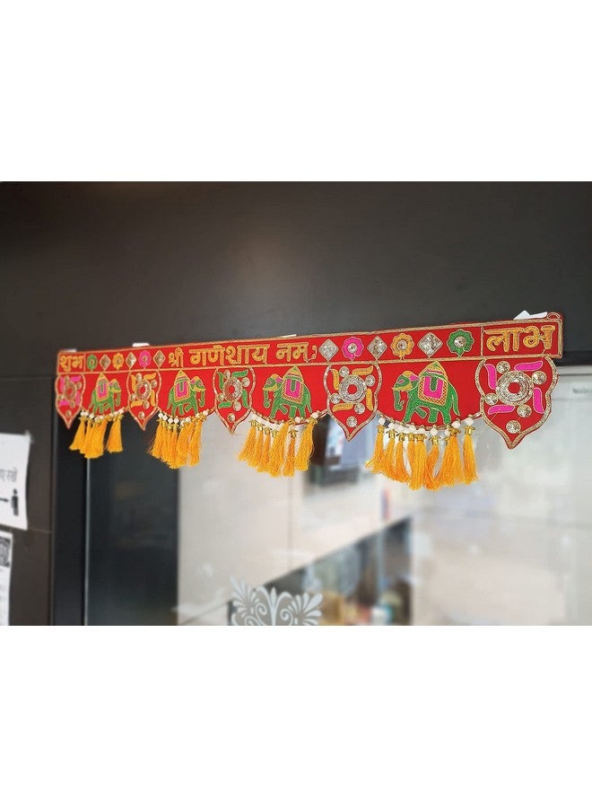 Collectible India Multicolour toran/bandarwar/bandarwal for Main Door/Temple Door Diwali Decoration Items for Home - Wall Hanging Religious. - Image 2