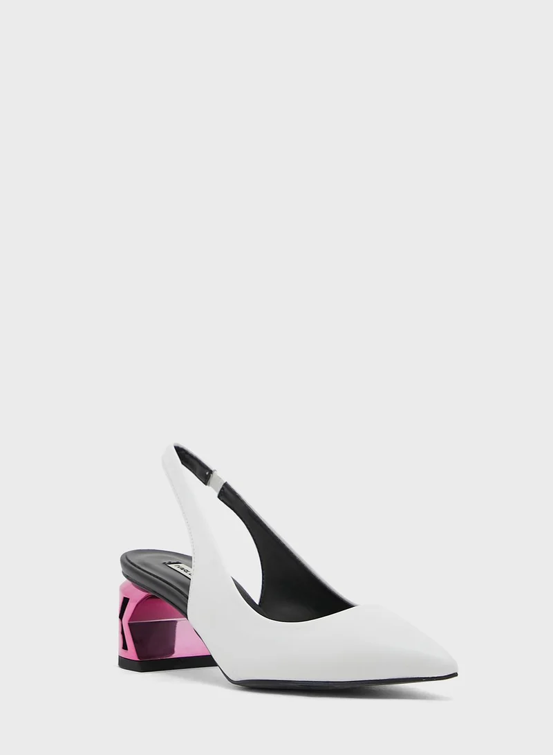 Karl Lagerfeld Pointed Toe Slingback Pumps