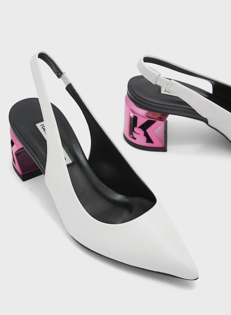 Karl Lagerfeld Pointed Toe Slingback Pumps