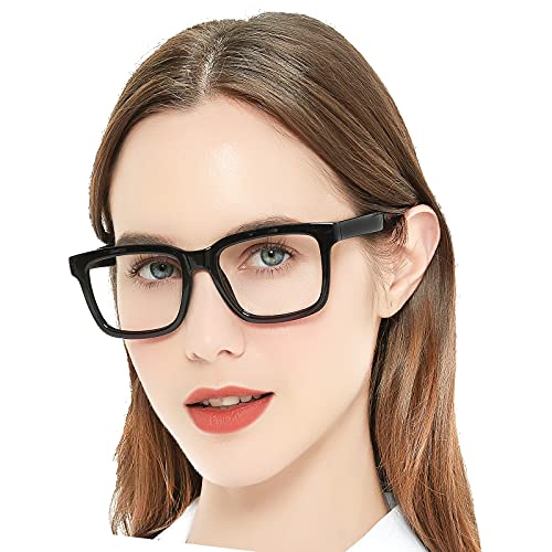 AEZUNI Large Square Reading Glasses Women Trendy Readers 1.0 1.5 2.0 2.5 3.0 3.5 (Black, 1.50) - Image 1