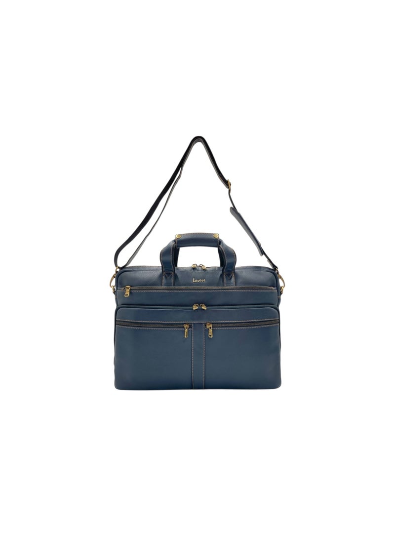 LAVERI LEATHER LAVERI Laptop Bag for Men - Leather Messenger Bag for Office - Fits up to 15 Inch Laptop - Shoulder Bag with Multiple Compartments - Executive Leather Bag for Work/Travel/Casual - 2888 - Image 3