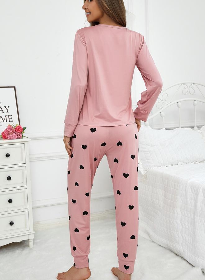 تايك تو طقم من بنطال بيجاما وتيشيرت بطبعة فيونكة - Image 2