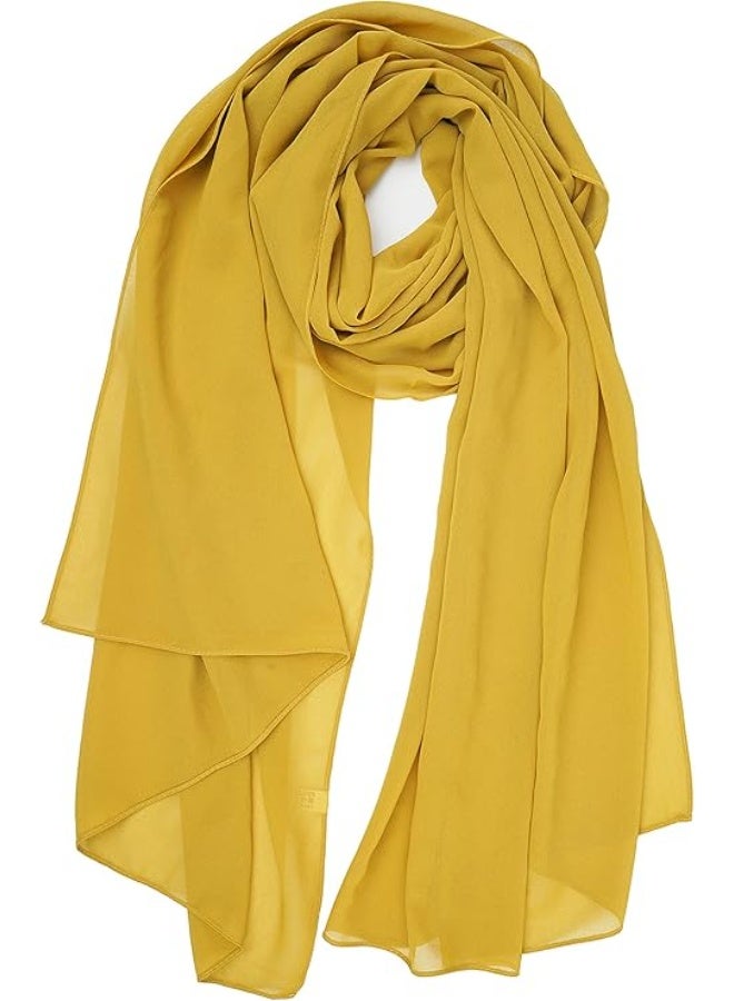 منتقي Chiffon Scarf for Women – Lightweight Soft Fashion Hijab Shawl, Solid Color Long Headscarf Wrap, Breathable Elegant Muslim Scarf for Daily Wear & Special Occasions - Image 1