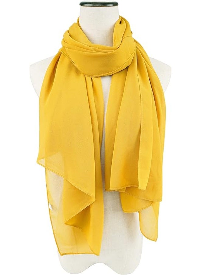 منتقي Chiffon Scarf for Women – Lightweight Soft Fashion Hijab Shawl, Solid Color Long Headscarf Wrap, Breathable Elegant Muslim Scarf for Daily Wear & Special Occasions - Image 3