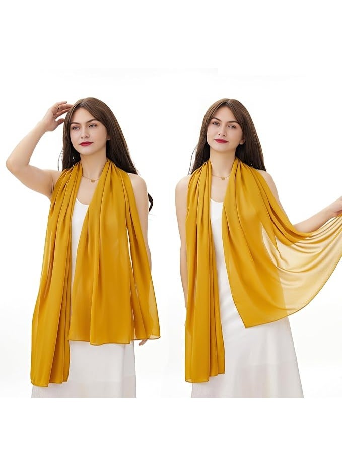 منتقي Chiffon Scarf for Women – Lightweight Soft Fashion Hijab Shawl, Solid Color Long Headscarf Wrap, Breathable Elegant Muslim Scarf for Daily Wear & Special Occasions - Image 5