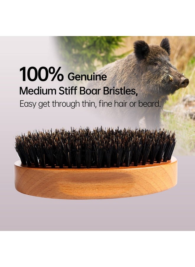 Perfehair - Boar Bristle Beard Brush For Men Firm Bristles Wood Hair Comb For Mustache Thin Short Hair Military Style - Image 1