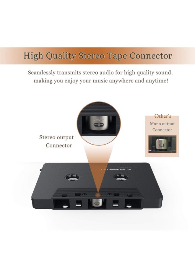 Hedge Cassette Adapter for Car Stereo 3.5mm AUX Audio Converter Universal MP3 to Cassette Tape Adapter for Car Audio Systems Plug and Play Music Adapter - Image 3