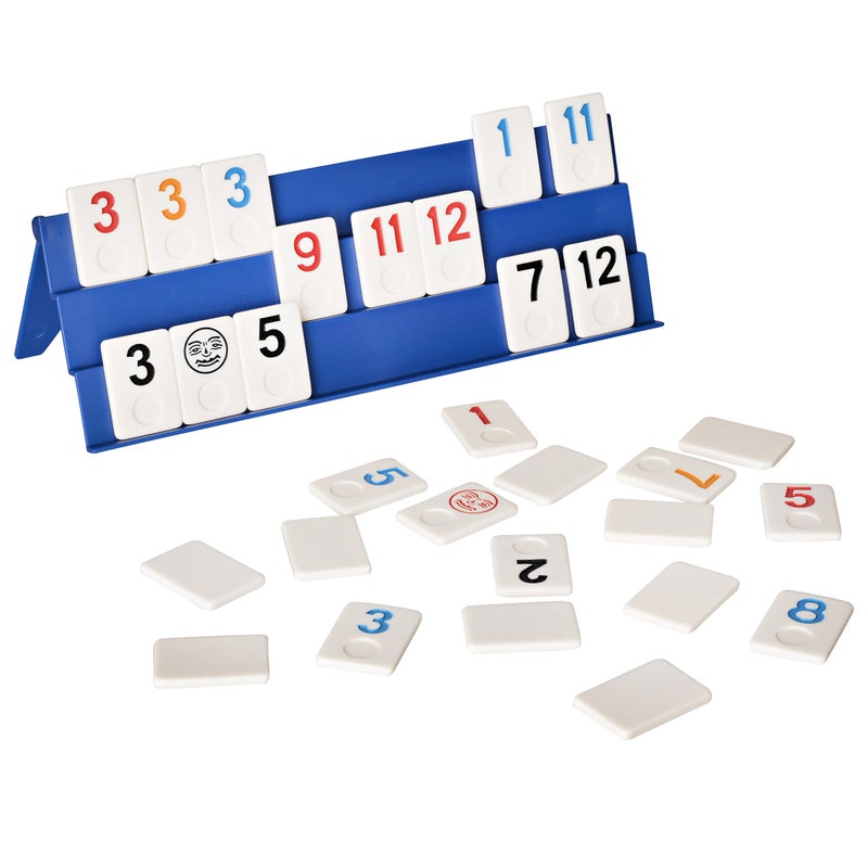 Point Games Classic Rummy Cube Game Full Size  With 3 Tier Foldable Racks And Tiles  In A Super Durable Canvas Travel Bag - Image 2