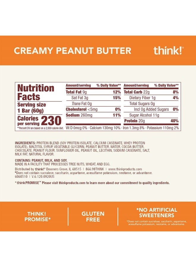 think! Protein Bars, High Protein Snacks, Gluten Free, Low Sugar Energy Bar with Whey Protein Isolate, Variety Pack, Nutrition Bars without Artificial Sweeteners, 2.1 Oz (12 Count) - Image 3