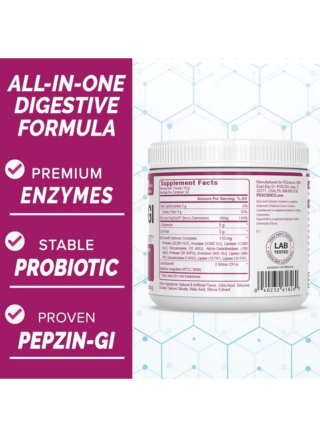 PEScience Complete-GI Gut Health Powder, Unflavored, Probiotics for Women and Men, Digestive Enzymes, Prebiotic Fiber, L Glutamine, Zinc Carnosine, 30 Servings - Image 5