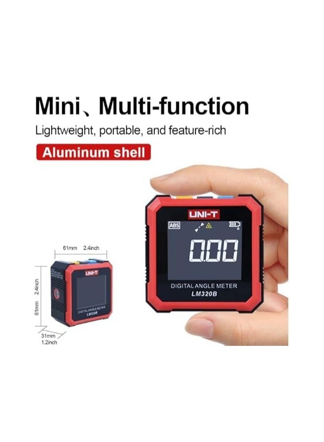 UNI-T LM320A Electronic Angle Meter Digital Protractor Magnetic Inclinometer Angle Tester Bevel Box Backlight – 2 magnet side – without laser - Image 2