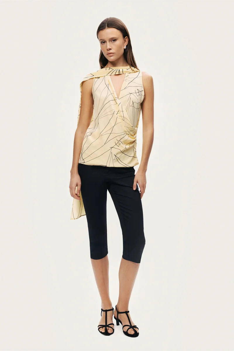 Nocturne Shawl Detail V-Neck Wrap Blouse