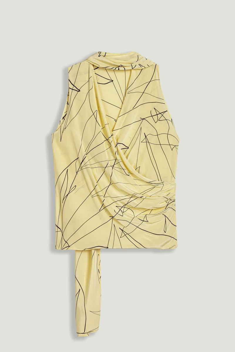 Nocturne  Shawl Detail V-Neck Wrap Blouse for Women | Best Price UAE