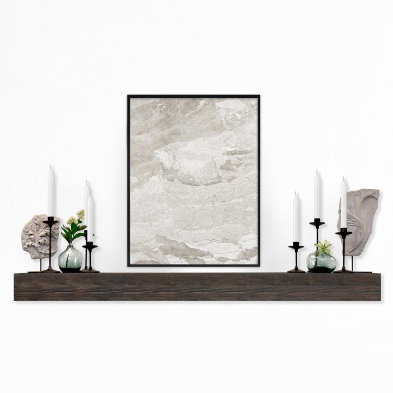 MCS MCS 72Inch Mantel Master  Co Espresso Finish Solid Wood Floating Fireplace Mantel Long Floating Shelf for Livingroom with Wood Cleat Hanging System Photo and Home Decor Display Shelf 