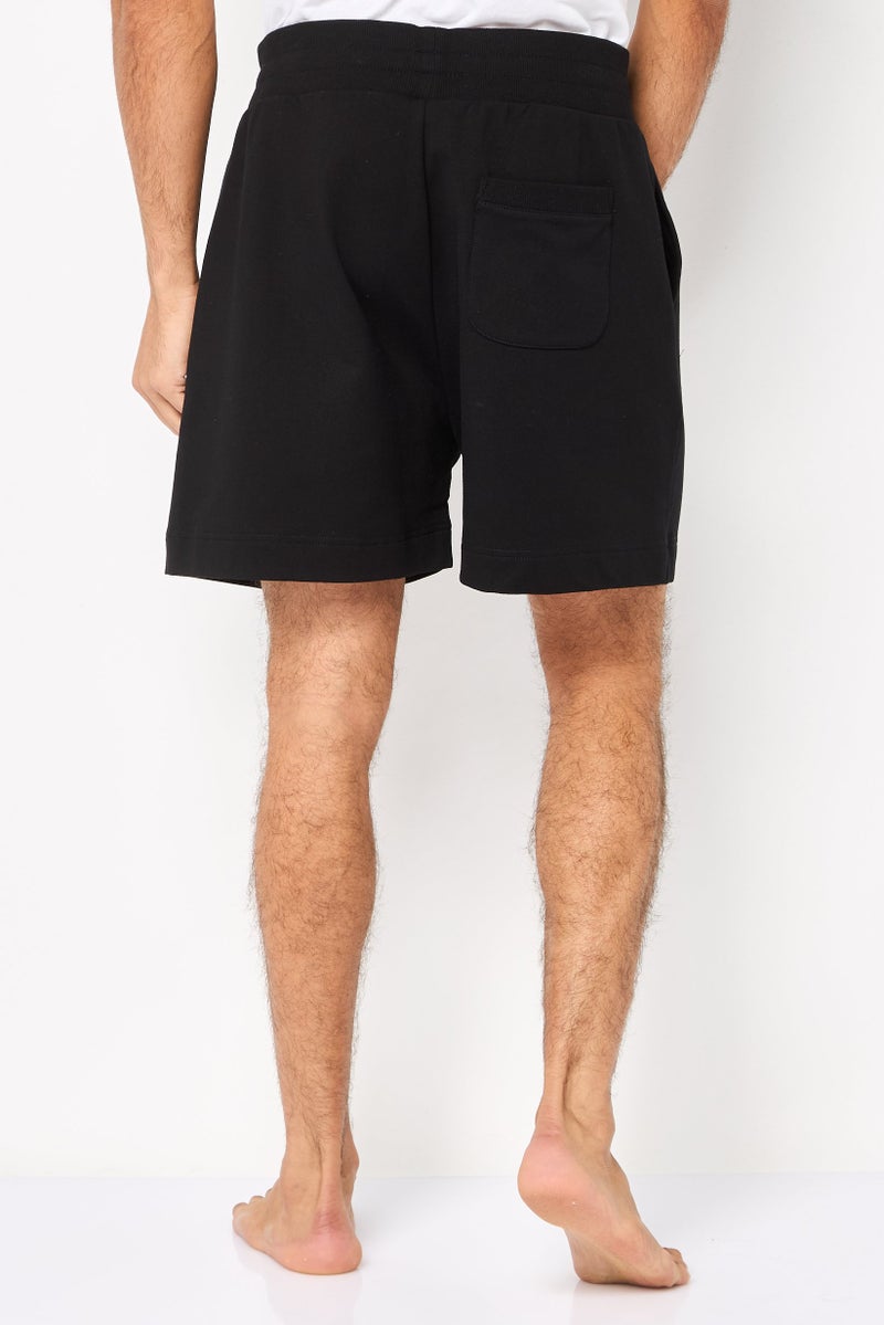 MOSCHINO Men Brand Logo Drawstring Sleepwear Shorts, Black - Image 4