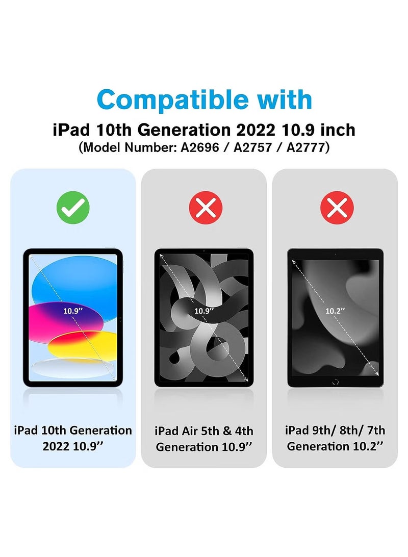 PROMASS iPad 10th Gen Case 2022 10.9-inch Case, Slim Stand Hard Back Protective Smart Cover for iPad 10th Generation 10.9” 2022 Release A2696 A2757 A2777 -Black - Image 2