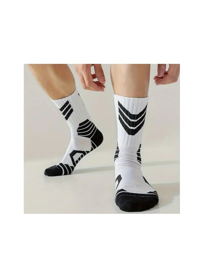 Generic 6 Pairs Men's Sports Crew Socks – Colorful Numbered Mid-Calf Socks, Breathable Cotton Blend, Ideal for Basketball & Soccer, Comfortable Athletic Wear - Image 3