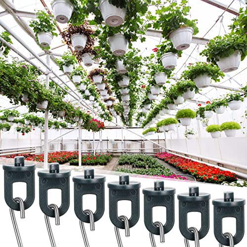 Ripeng 50 Pieces Greenhouse Hooks Hanger Twist Clips Greenhouse Fixing Clips with Stainless Steel S Hooks for Outdoor Garden Hanging Plants Plastic Insulation Netting Shading - Image 5