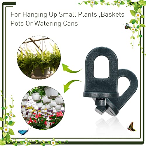 Ripeng 50 Pieces Greenhouse Hooks Hanger Twist Clips Greenhouse Fixing Clips with Stainless Steel S Hooks for Outdoor Garden Hanging Plants Plastic Insulation Netting Shading - Image 3