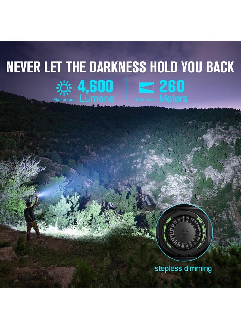 أولايت مصابيح قابلة لإعادة الشحن 4600 لومن مع ضوء ساطع قوي ومقبض USB-C مقاوم للماء IPX8 للطوارئ والتخييم والبحث - Image 2