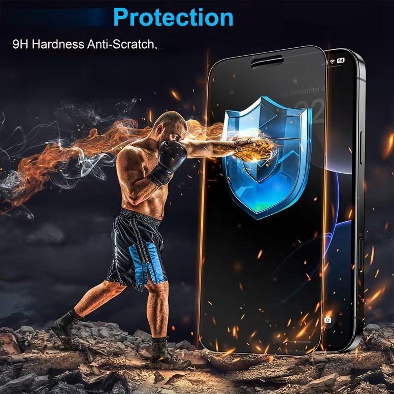 RYN Tempered Glass Privacy Screen Protector for iPhone 14 Pro Max, - Image 4