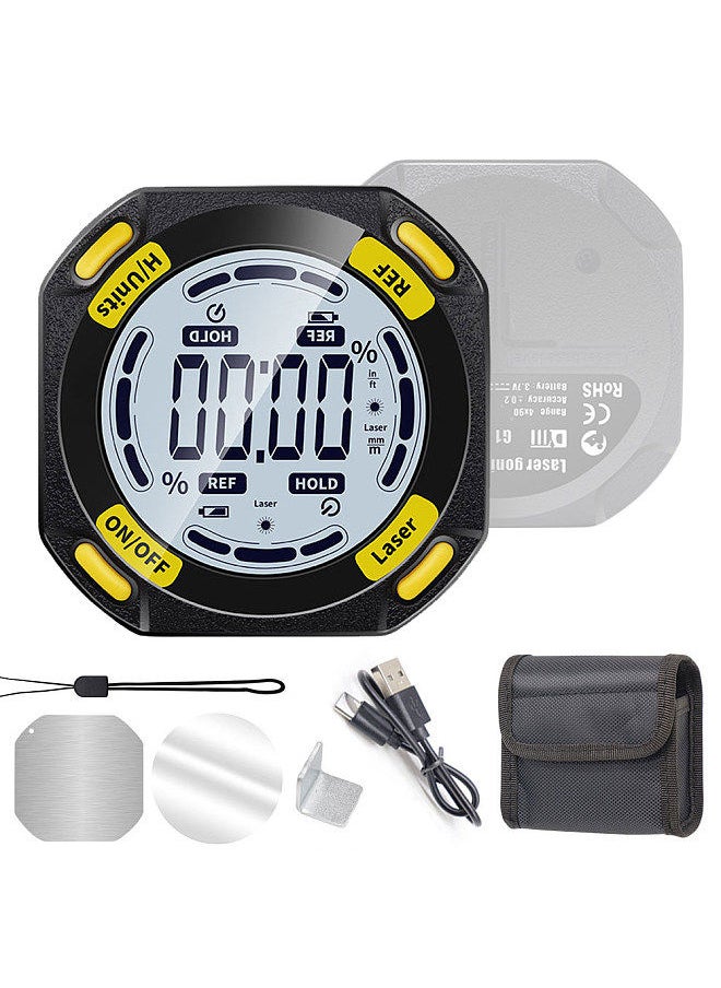 Generic - 5-Sided Strong Magnetic Inclinator Digital Level and Angle Finder Versatile 4 * 90° Inclinometer LCD Display Dipmeter Gauge 4 Unit Switchable - Image 1