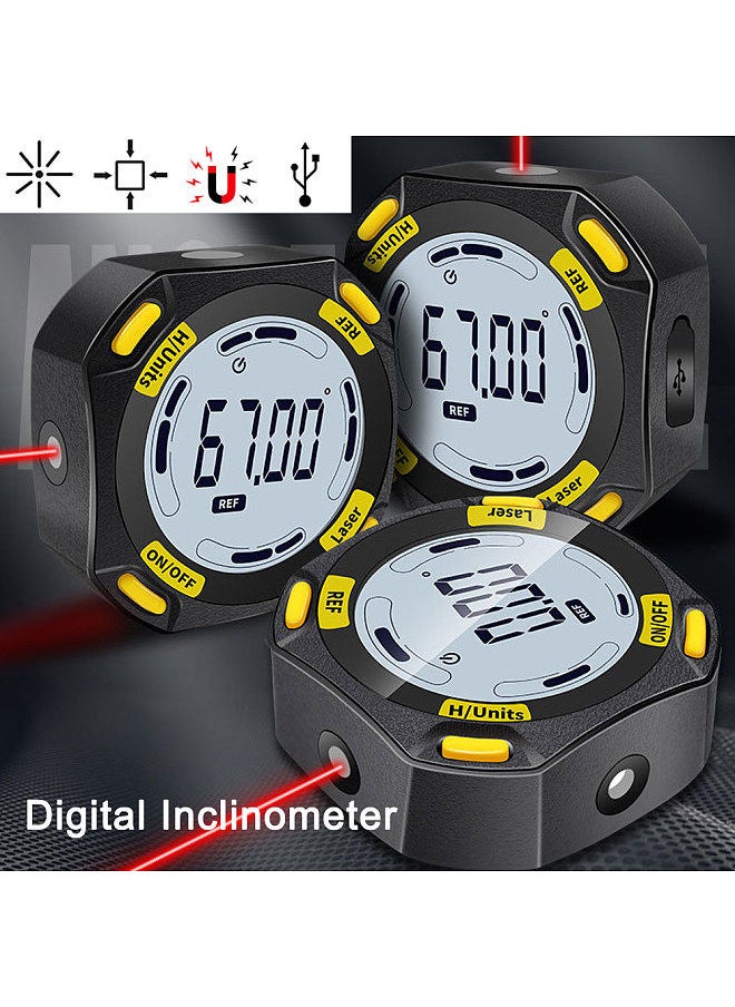 Generic - 5-Sided Strong Magnetic Inclinator Digital Level and Angle Finder Versatile 4 * 90° Inclinometer LCD Display Dipmeter Gauge 4 Unit Switchable - Image 1