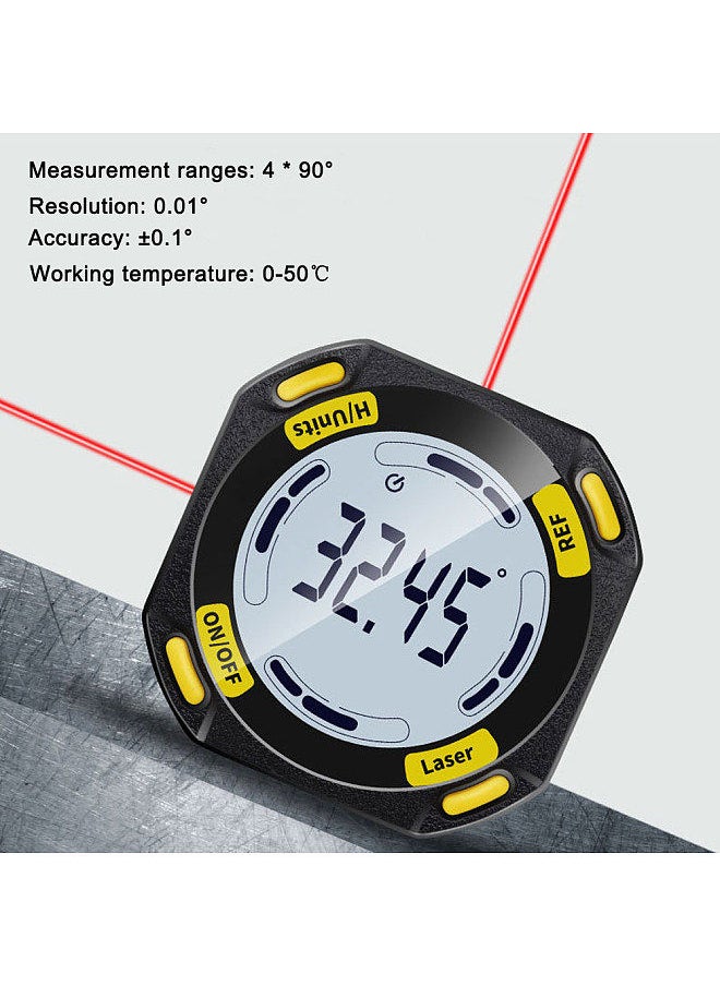 Generic - 5-Sided Strong Magnetic Inclinator Digital Level and Angle Finder Versatile 4 * 90° Inclinometer LCD Display Dipmeter Gauge 4 Unit Switchable - Image 1