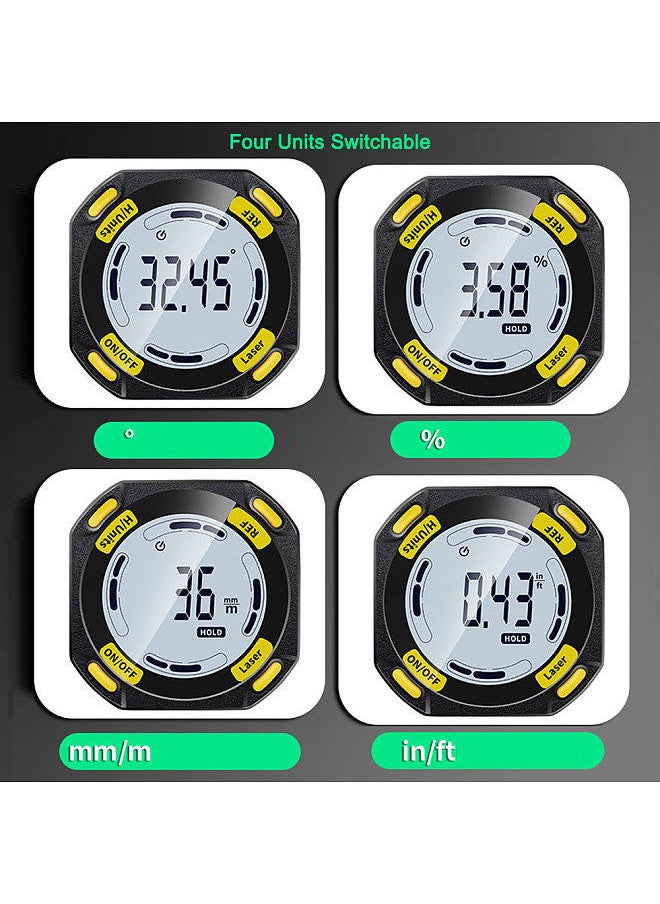Generic - 5-Sided Strong Magnetic Inclinator Digital Level and Angle Finder Versatile 4 * 90° Inclinometer LCD Display Dipmeter Gauge 4 Unit Switchable - Image 1