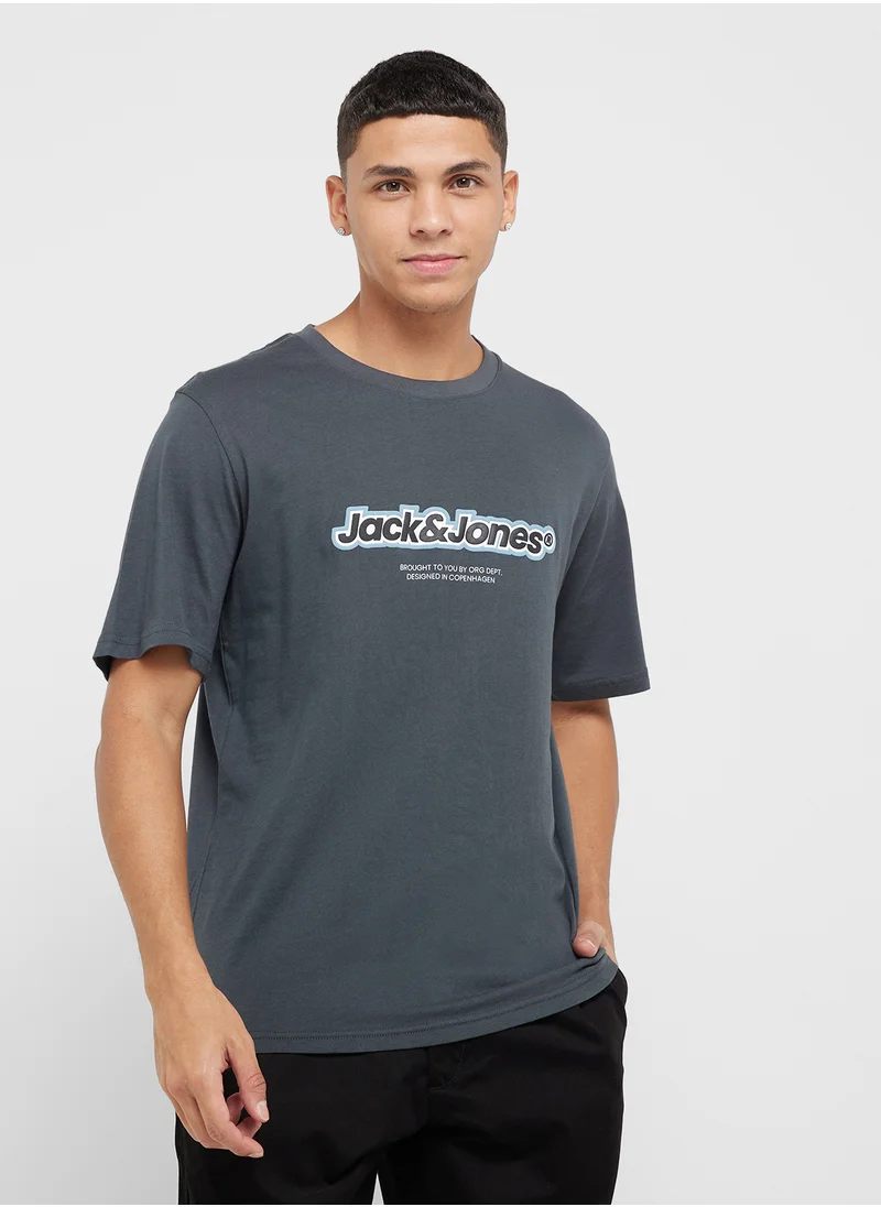 JACK & JONES 5 Pack Graphic Crew Neck T-Shirt