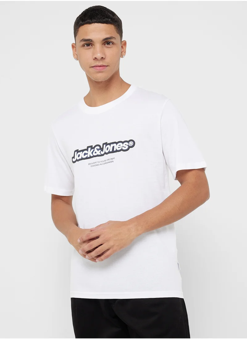 JACK & JONES 5 Pack Graphic Crew Neck T-Shirt