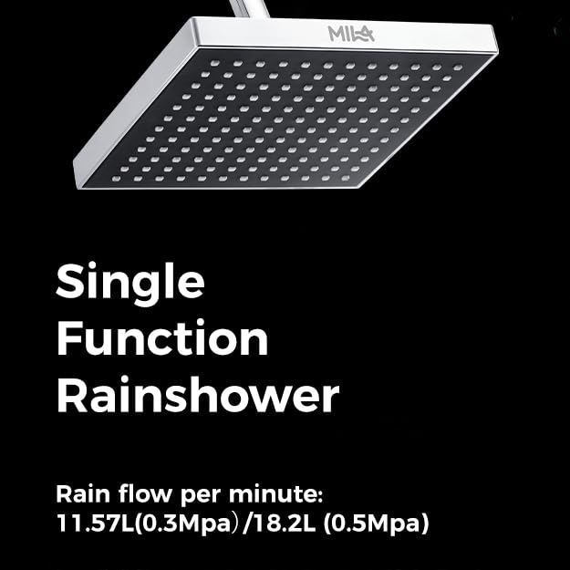 Mila India MILA Matte Rain Shower MSXX0306CM Shower Head surface with Chrome Rain Shower Head Single Function Rain flow per minute 1157L03Mpa182L 05Mpa 200 200mm - Image 2