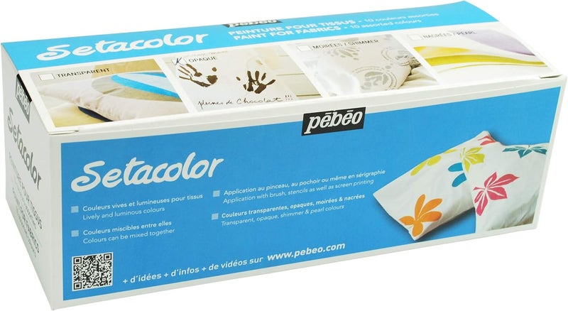 Pebeo Setacolor Opaque Light Fabrics Paint Set - 10 Colors, 45ml Each - Image 2