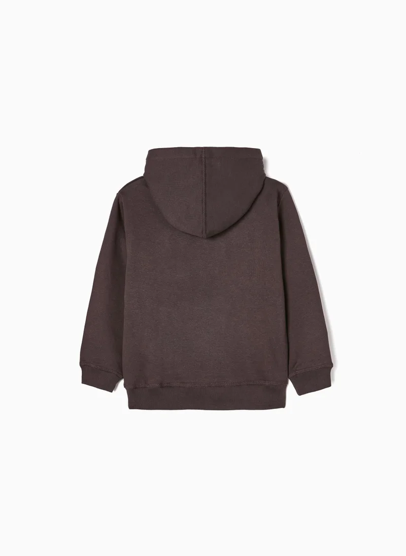 زيبي Zippy Cotton Hooded Sweatshirt For Boys - Dark Grey
