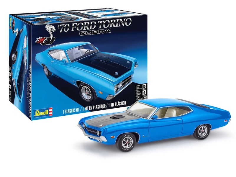Revell 14534 1970 Ford Torino Cobra 1:25 Scale 128-Piece Skill Level 4 Model Car Building Kit - Image 1