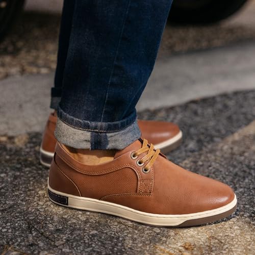 Jousen Men's Casual Shoes Memory Foam Mens Fashion Sneakers Business Dress Sneaker (A81Q06 Brown 11.5) - Image 4