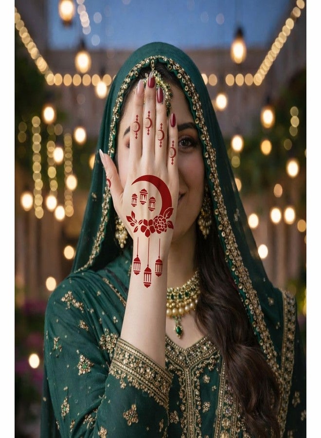 ORDERSHOCK Festive Moon and Mosque Mehndi Stencil Sticker for Ramdan nights - Image 4