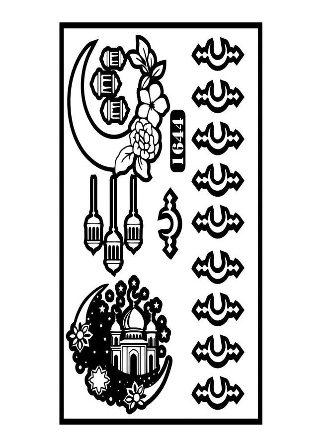ORDERSHOCK Festive Moon and Mosque Mehndi Stencil Sticker for Ramdan nights - Image 1