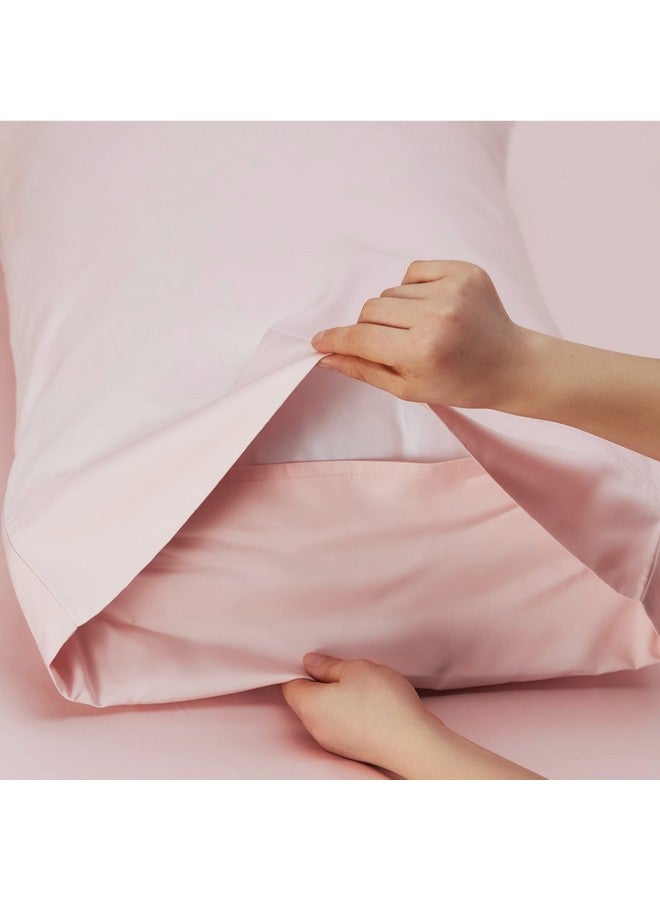 Bedsure Bedsure King Size Sheet Set, Cooling Sheets King, Rayon Derived from Bamboo, Deep Pocket Up to 16", Breathable & Soft Bed Sheets, Hotel Luxury Silky Bedding Sheets & Pillowcases, Pink  - Image 5
