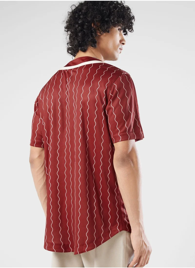 Karl Kani Varsity Ziczac Pinstripe Baseball Shirt