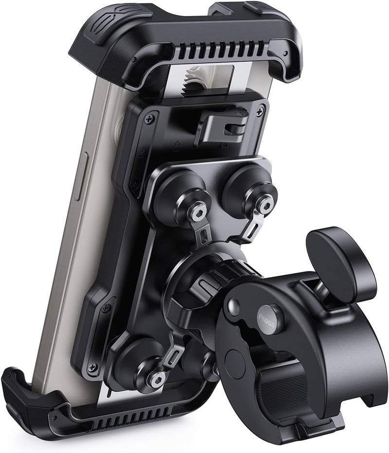 Lamicall Motorcycle Phone Mount Holder - [Dual Vibration Dampener] [Anti Shake] Motorcycle Cell Phone Mount with Upgraded Handlebar Clamp, Fit iPhone 14 15 Pro Max 16 17 Pro, More 4.7-6.7" Phones - Image 1