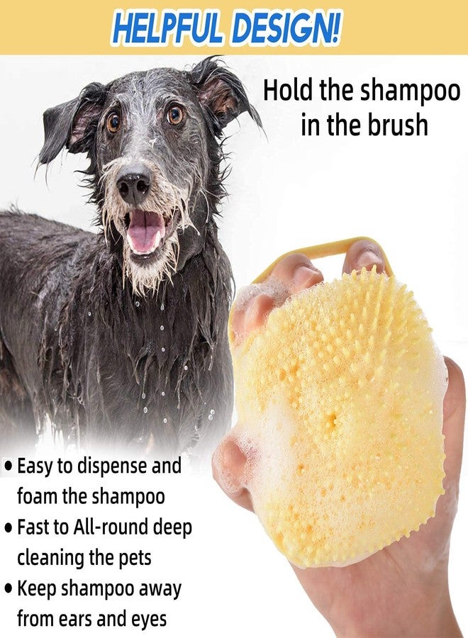 Hachiko Dog Grooming Brush, Pet Shampoo Bath Brush Soothing Massage Rubber Dog Bath Brush, Pet Massage Brush Shampoo Dispenser, Soft Silicone Brush Rubber Bristle for Rabbit, Dog & Cat Shower Grooming - Image 4