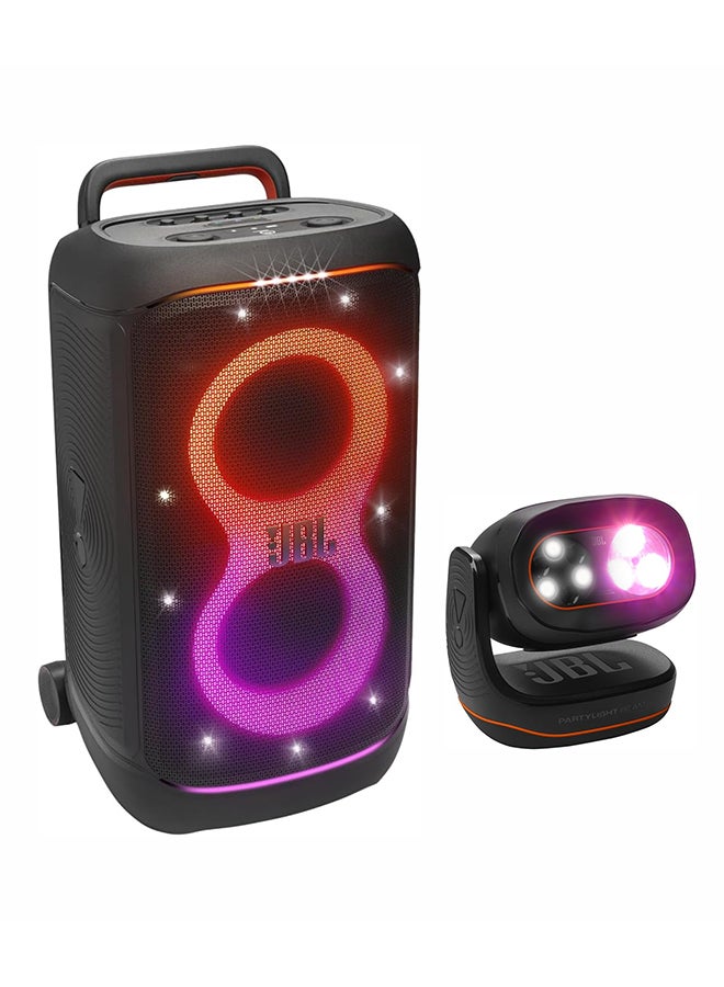 PartyBox 520 + Party Beam – Bluetooth Party Speaker Combo with Light Projection, Deep Bass, and Mic Support – Best for House Parties, Celebrations, and Outdoor Music Events JBLPARTYBOX520EU+JBLPLBEAMEU Black