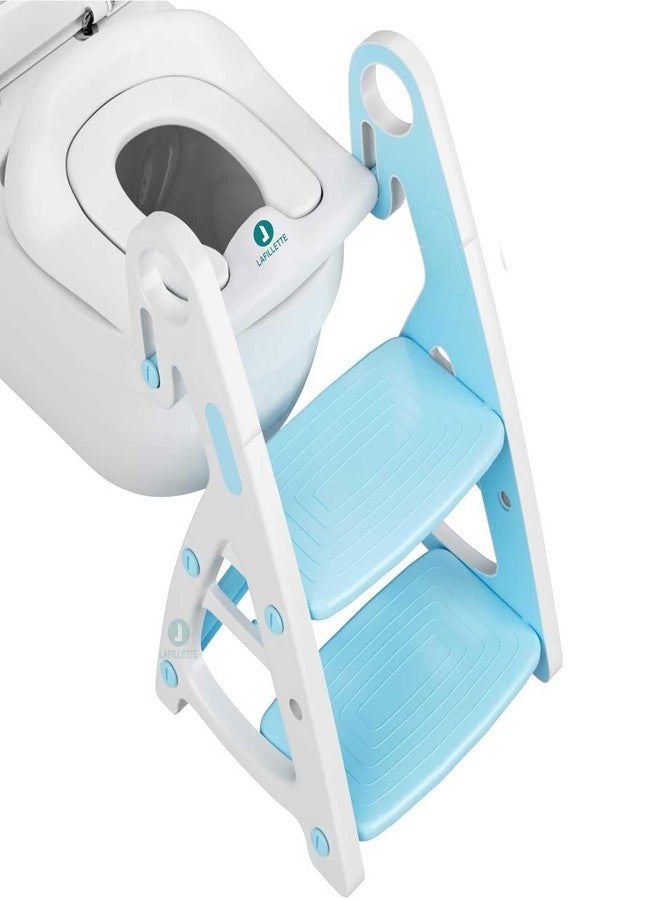 LAFILLETTE Adjustable Step & Seat Height Potty Seats for Toddlers Boys Girls (SKY BLUE) - Image 1