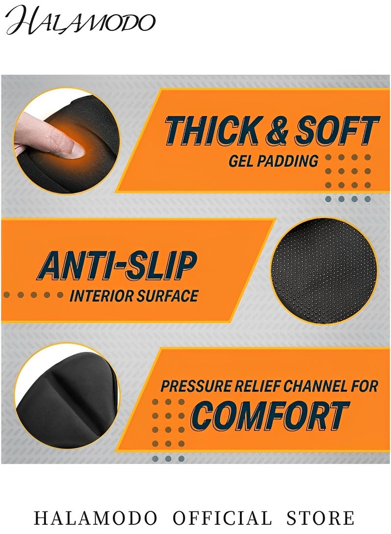 هالامودو مقعد دراجة مقعد دراجة قابل للتنفس ومقاوم للماء مع مقعد دراجة تمرين ذكي بمفهوم المنطقة لدراجات BMX وMTB ووسادة مقعد دراجة الطريق للرجال والنساء - Image 3