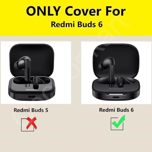 Cocoonkart Silicone Case Cover for Redmi Buds 6 (Black) - Image 2