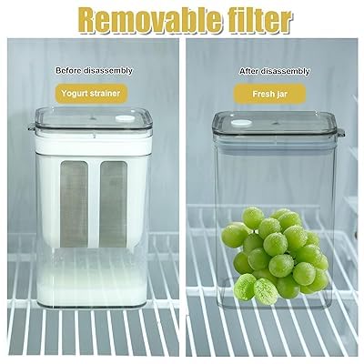 HOPE KART Hope Kart 1100 ml Hung Curd Yoghurt Filter Mesh Strainer Maker Machine for Greek Yogurt Fresh Water Disposible Box for Shrikhand Cheese for Kitchen Tool White Pack of 1  - Image 3