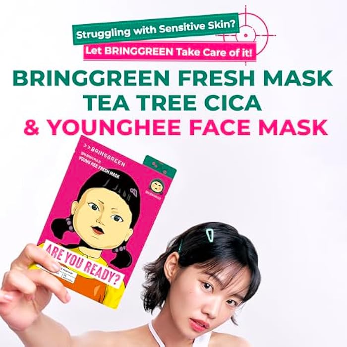 BRING GREEN X NETFLIX SQUID GAME Edition Fresh Facial Mask 10ea (TEA TREE CICA 5ea + YOUNGHEE 5ea) - Image 2